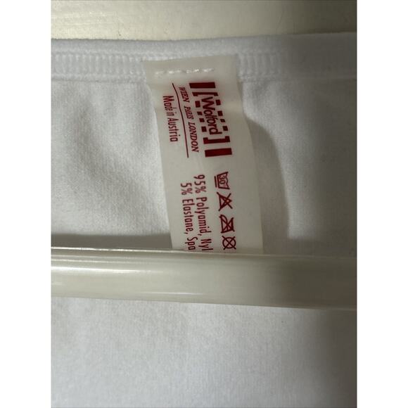 New Wolford Pullover Top large white scoop neck long sleeves poly nylon blend - Picture 3 of 8